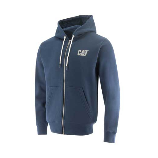 Caterpillar Foundation Fz Dm Hooded Sweatshirt - Mens Hoodies - Blue - NZ (694LUTPDK)